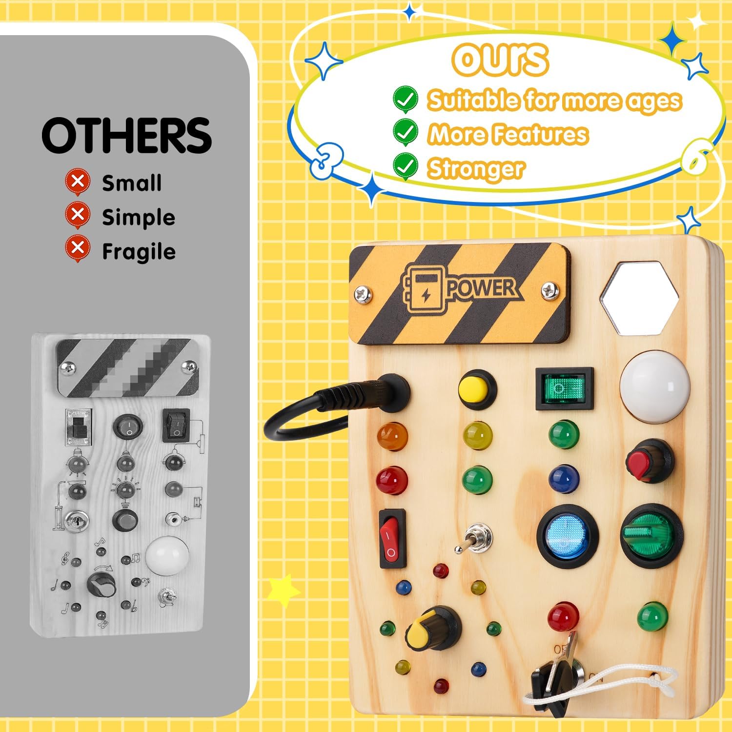 Montessori Toddler Activity Board - Creative Lights