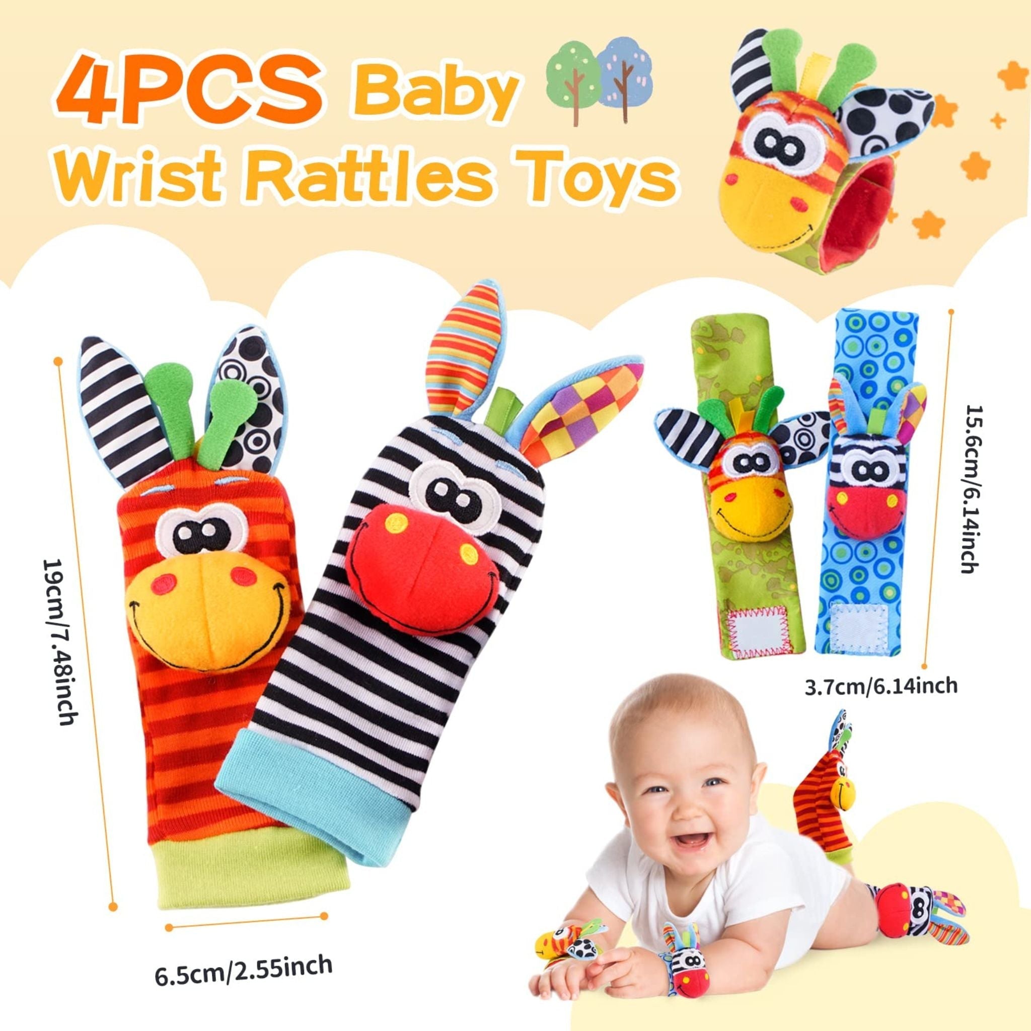 Baby Rattle Socks Set - Soft and Musical