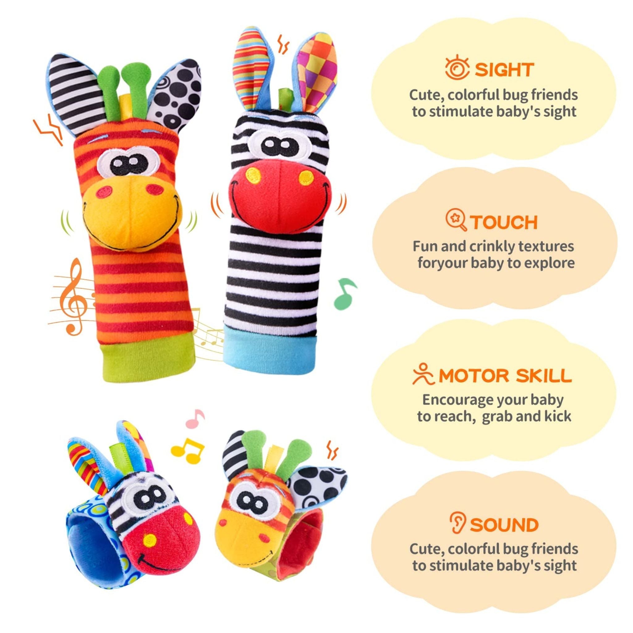 Baby Rattle Socks Set - Soft and Musical