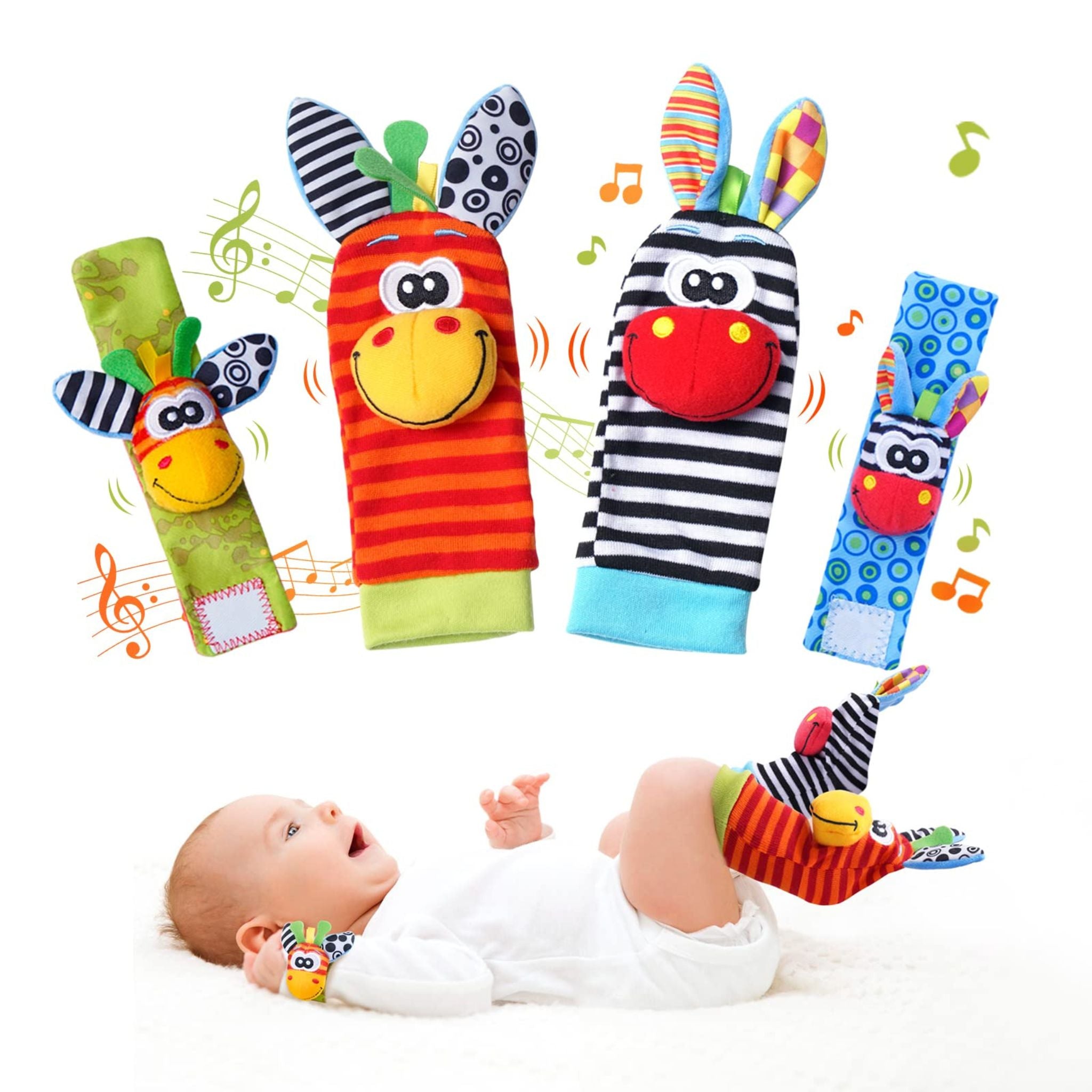 Baby Rattle Socks Set - Soft and Musical