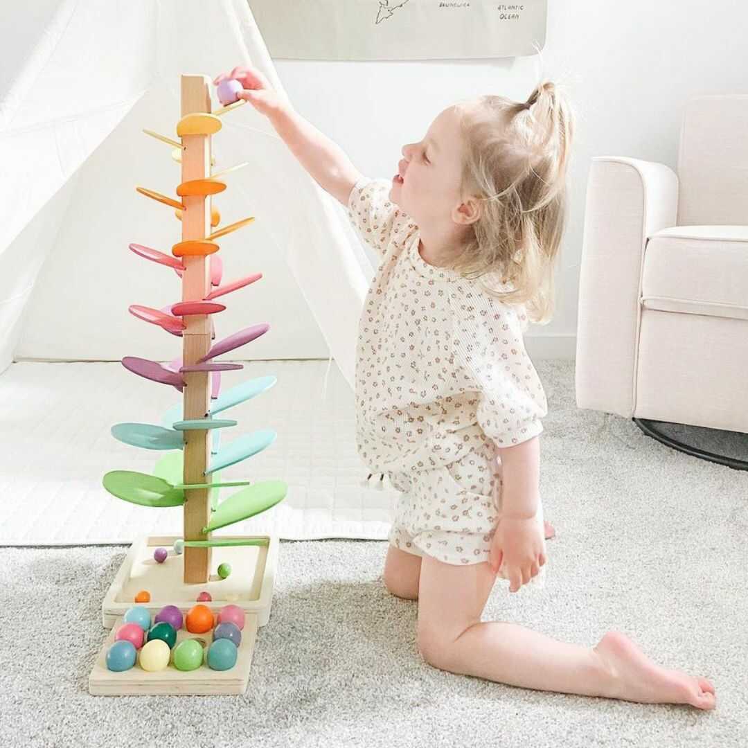 Rainbow Marbles Tree - Montessori Toy with Music