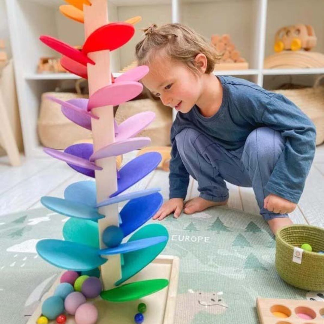 Rainbow Marbles Tree - Montessori Toy with Music
