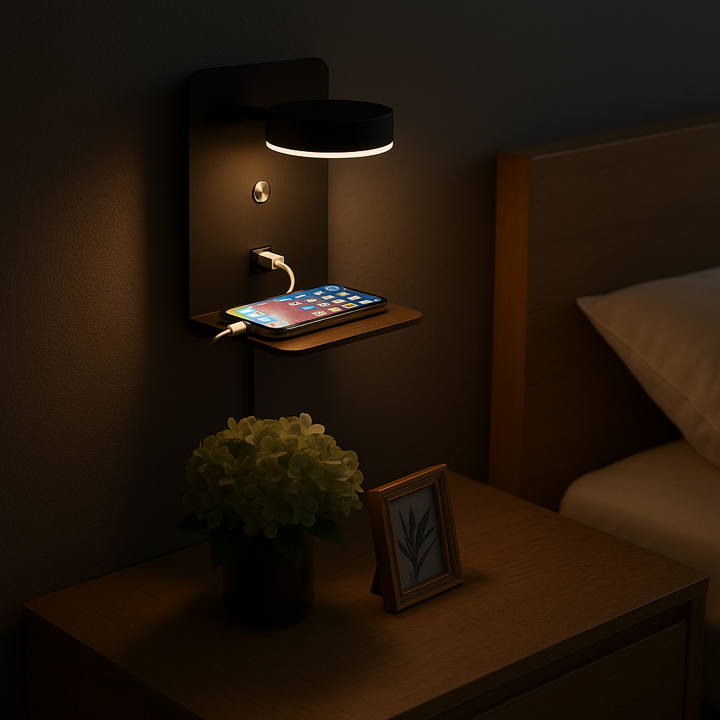 Night Light with USB Charger - 330° Rotatable