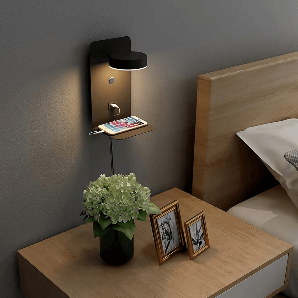 Night Light with USB Charger - 330° Rotatable