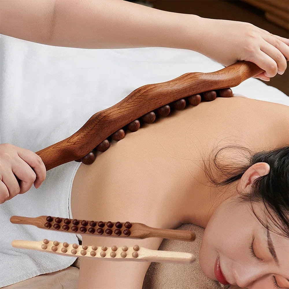 Wooden Gua Sha Stick - Relaxa - Back Shoulder Massage - Fat Burning Tool