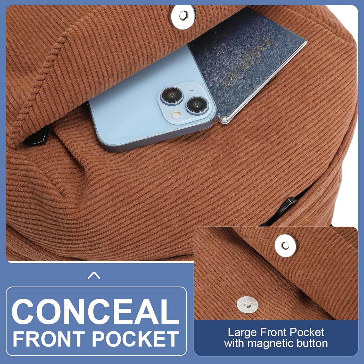 Lightweight, water-repellent laptop and travel bag with organised compartments