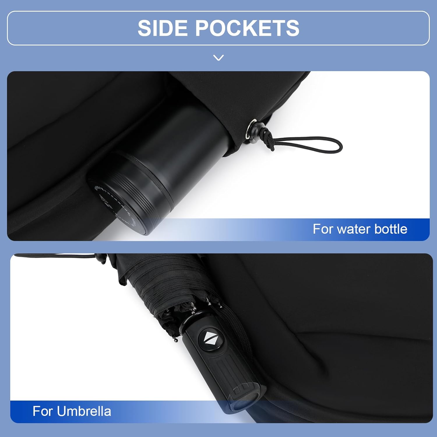 Lightweight, water-repellent laptop and travel bag with organised compartments