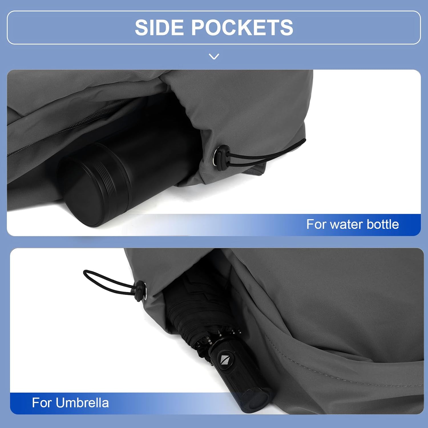 Lightweight, water-repellent laptop and travel bag with organised compartments