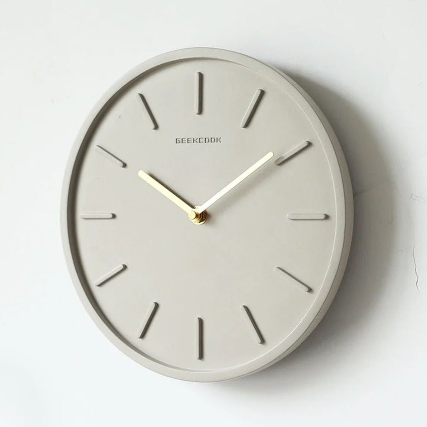 Cement Wall Clock with Metal Pendulum - Tundra