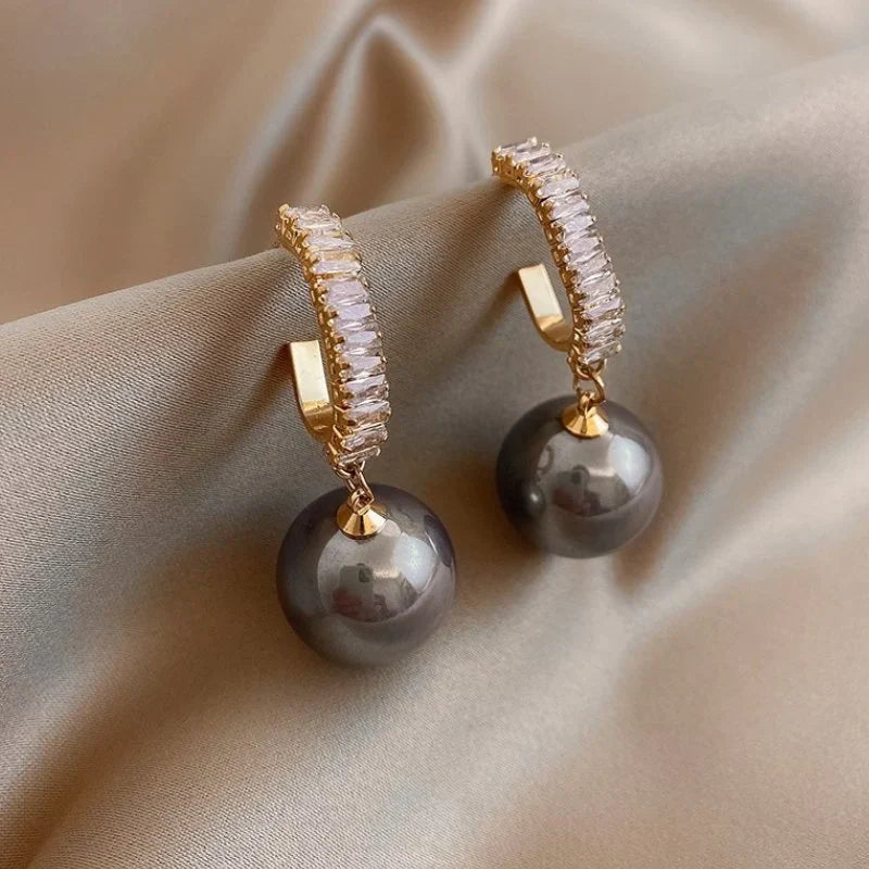 Luxurious Pearl and Zirconia Earrings – Amara
