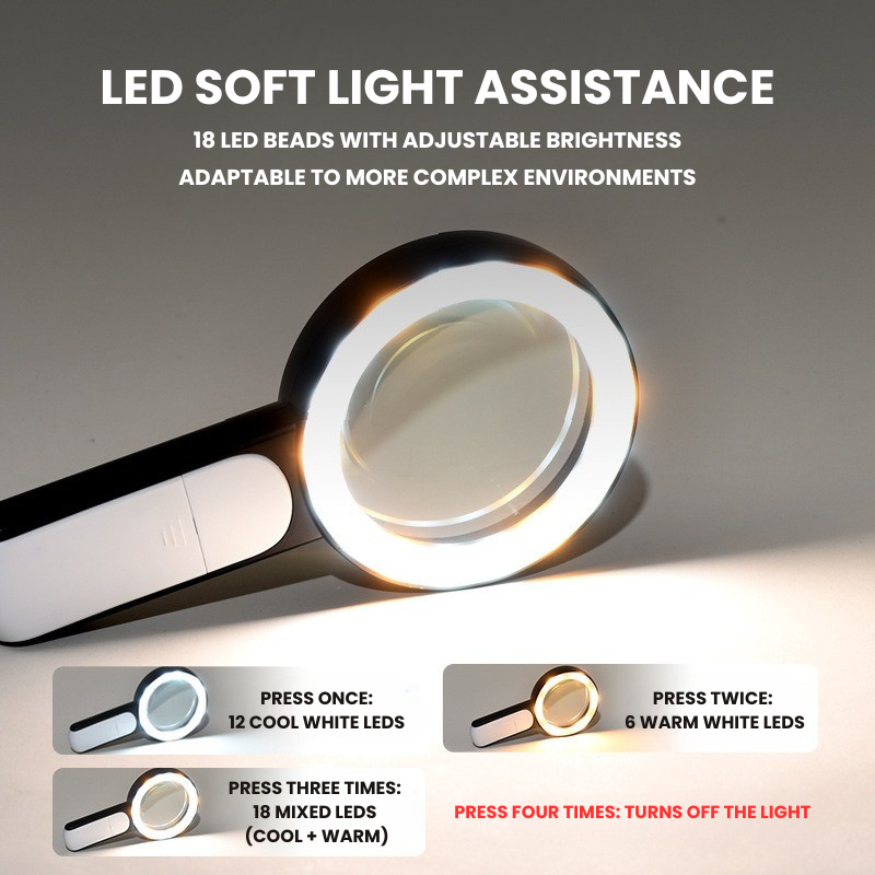 Optical Magnifying Glass 20X Handheld for Seniors | Enhance Your Reading Comfort