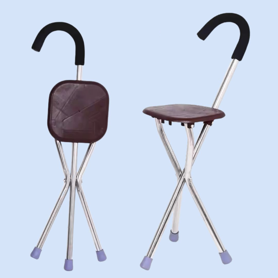 CrutchSeat - Foldable Stool for Comfort - Light and Portable