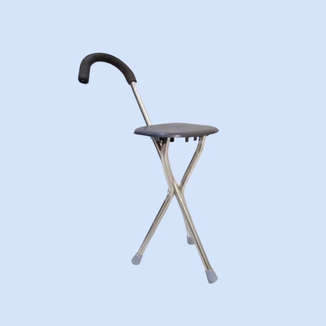 CrutchSeat - Foldable Stool for Comfort - Light and Portable
