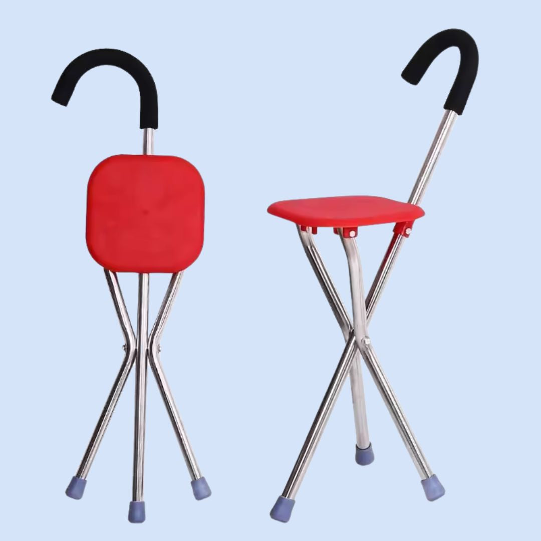 CrutchSeat - Foldable Stool for Comfort - Light and Portable