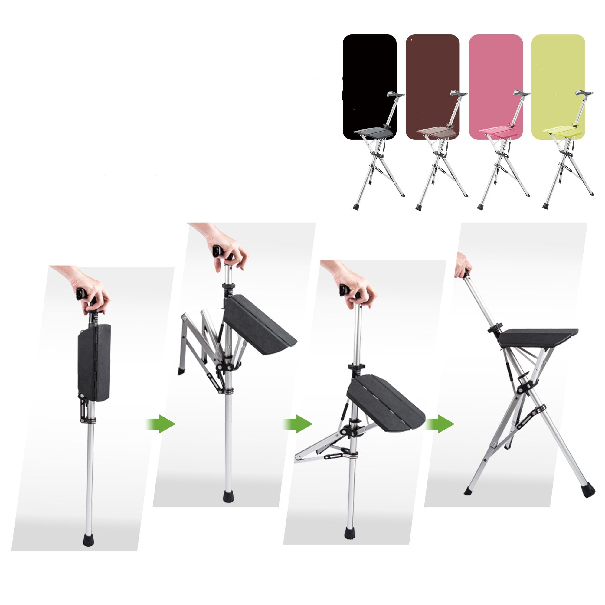 CrutchSeat - Foldable Stool for Comfort - Light and Portable