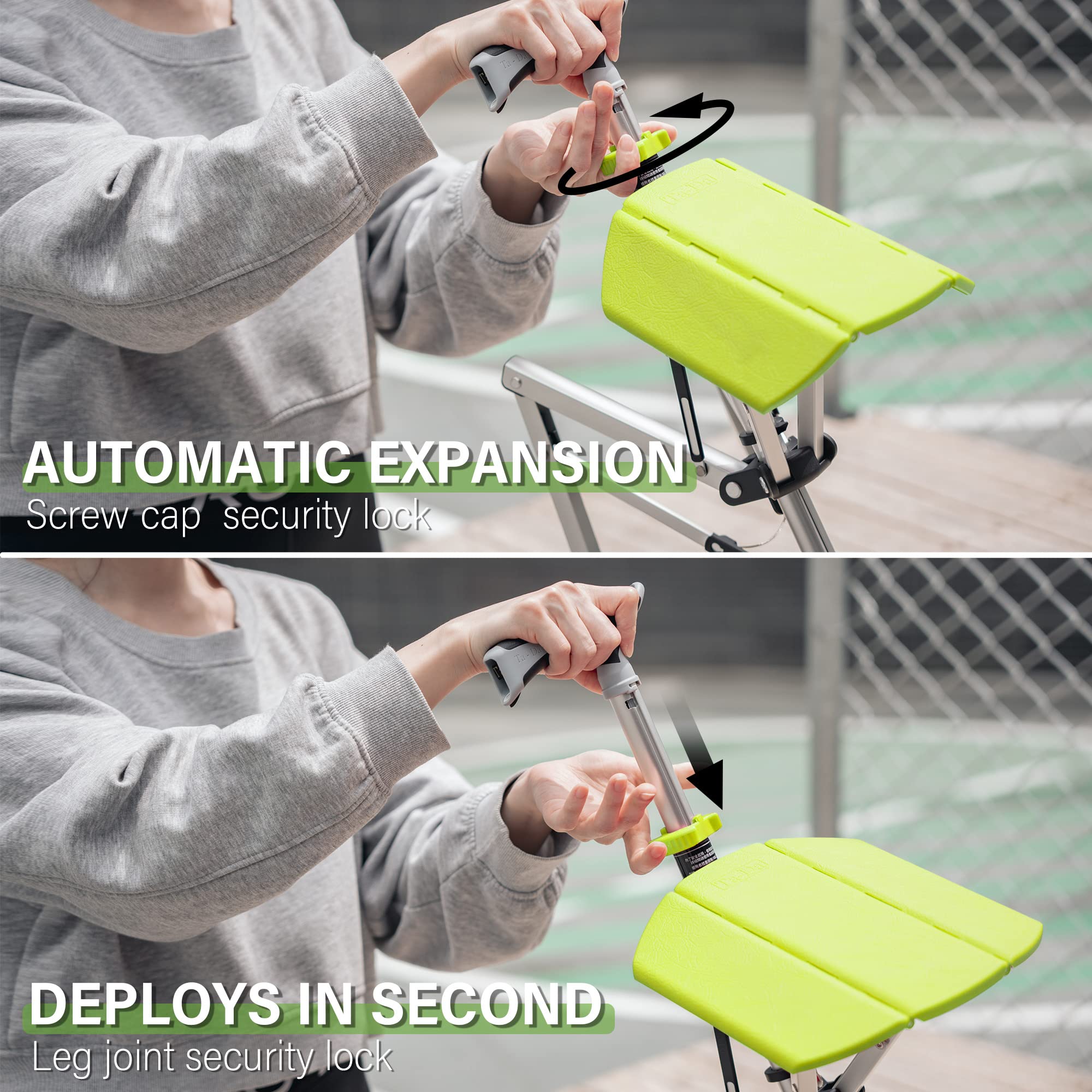 CrutchSeat - Foldable Stool for Comfort - Light and Portable