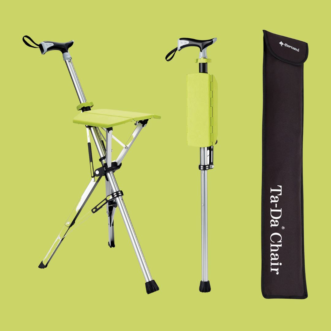 CrutchSeat - Foldable Stool for Comfort - Light and Portable