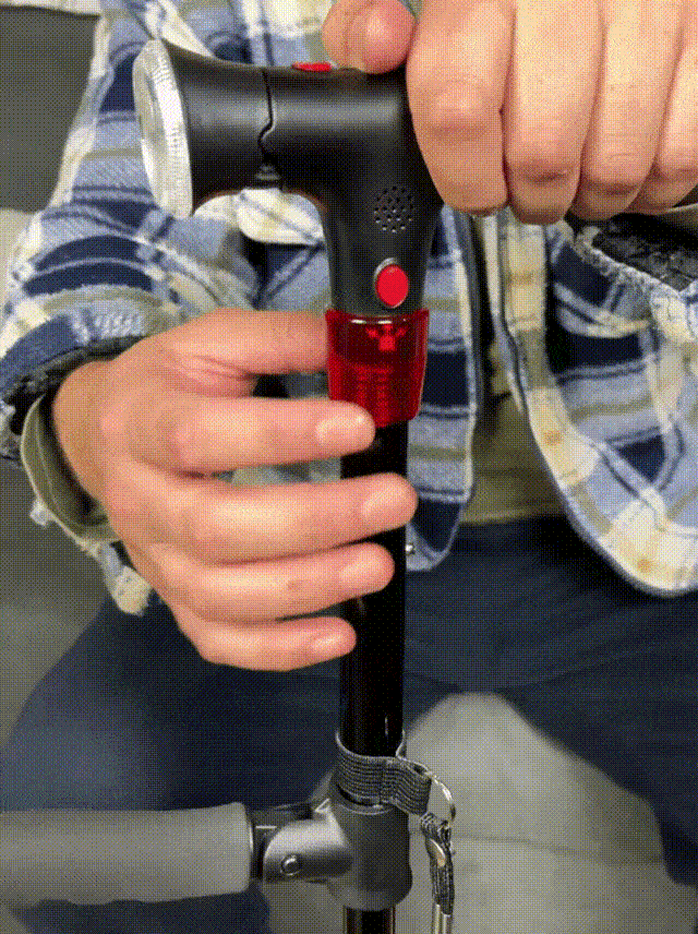 Foldable Walking Stick with LED Light - Safe & Compact