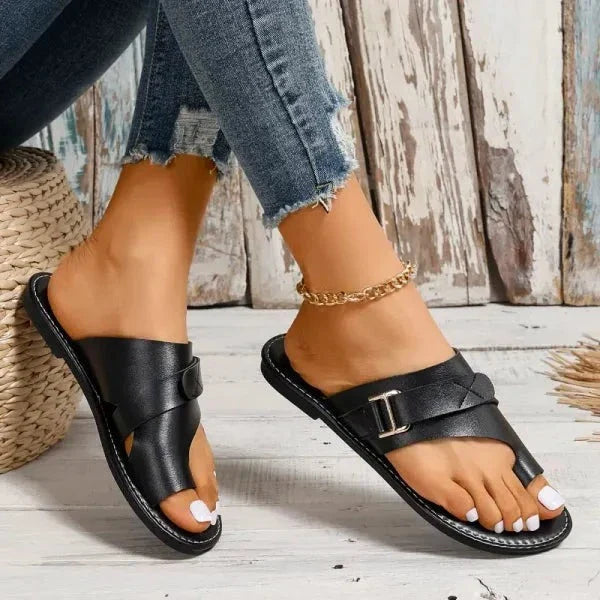 Orthopaedic Women's Leather Sandals with Hallux Valgus Correction – Livia (Buy 1 Get 1 FREE)