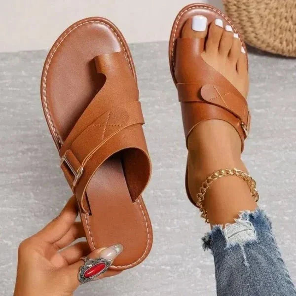 Orthopaedic Women's Leather Sandals with Hallux Valgus Correction – Livia (Buy 1 Get 1 FREE)
