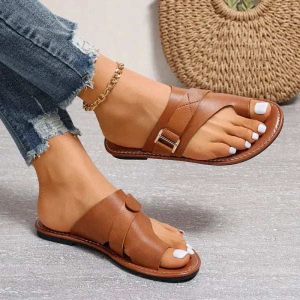 Orthopaedic Women's Leather Sandals with Hallux Valgus Correction – Livia (Buy 1 Get 1 FREE)