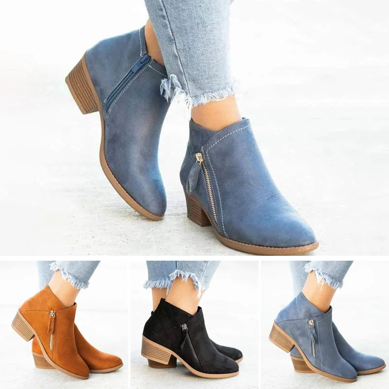 Orthopaedic Leather Ankle Boots - Comfort and Style for Women