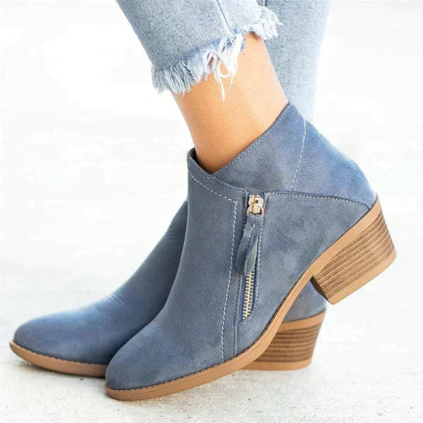 Orthopaedic Leather Ankle Boots - Comfort and Style for Women