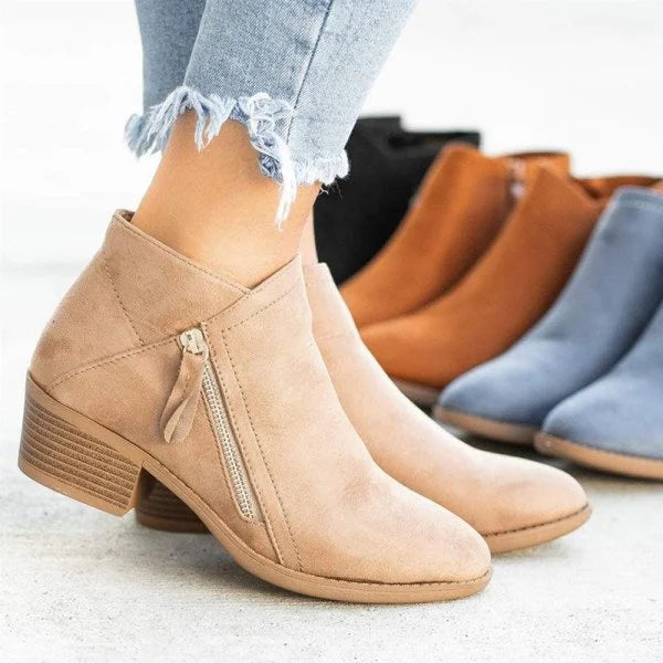 Orthopaedic Leather Ankle Boots - Comfort and Style for Women