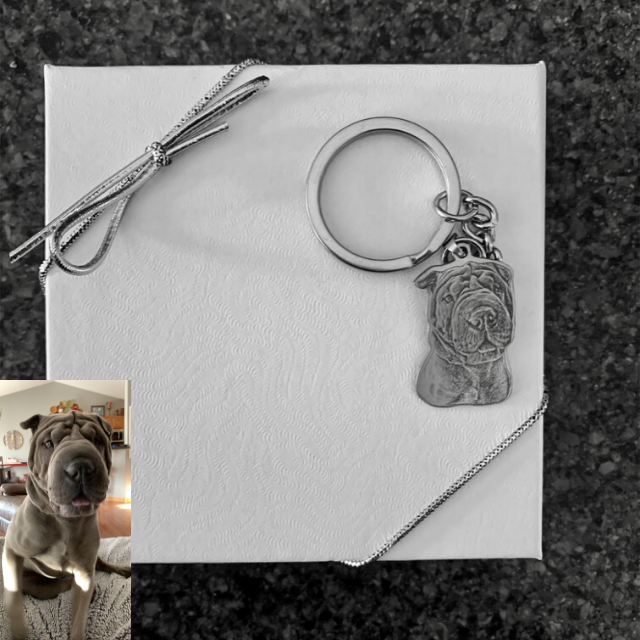 EternaPet Photo Keychain | High-Quality Stainless Steel Engraved Keepsake for Pet Lovers