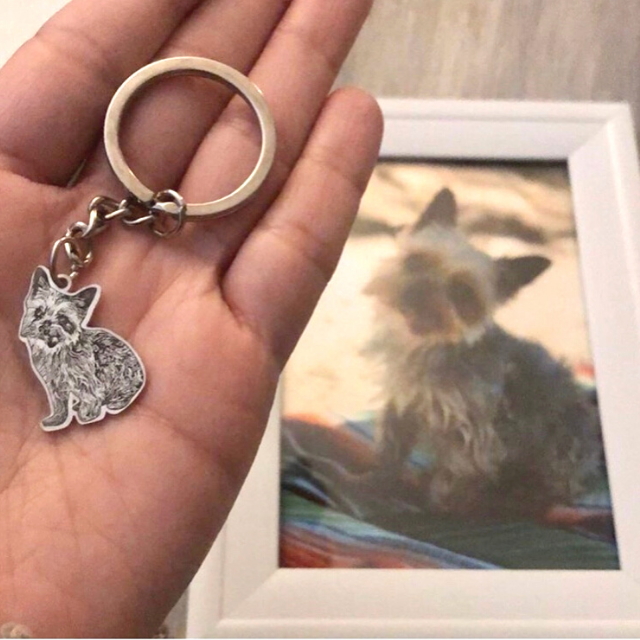 EternaPet Photo Keychain | High-Quality Stainless Steel Engraved Keepsake for Pet Lovers