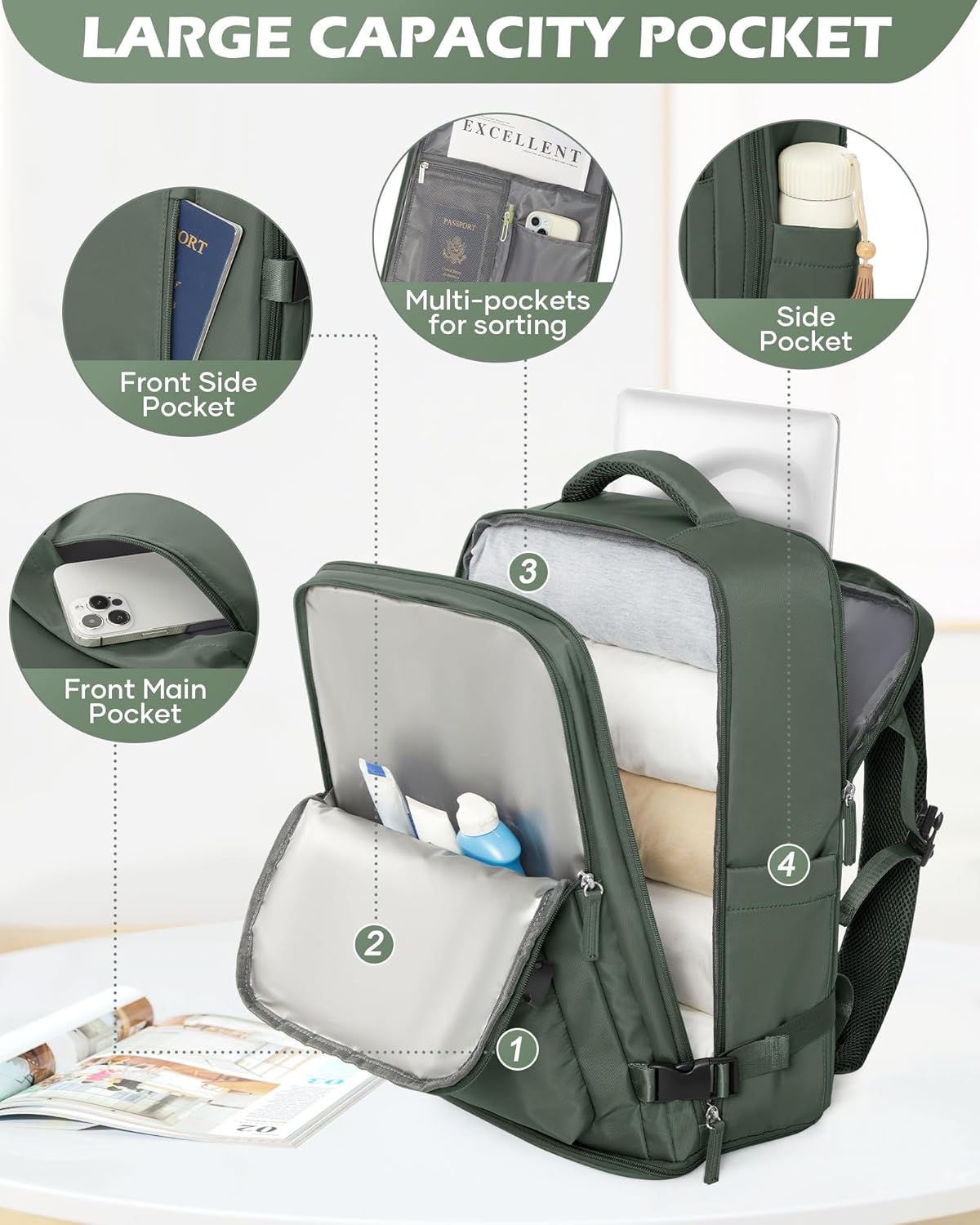 Multi-compartment Laptop Bag with Adjustable Shoulder Strap