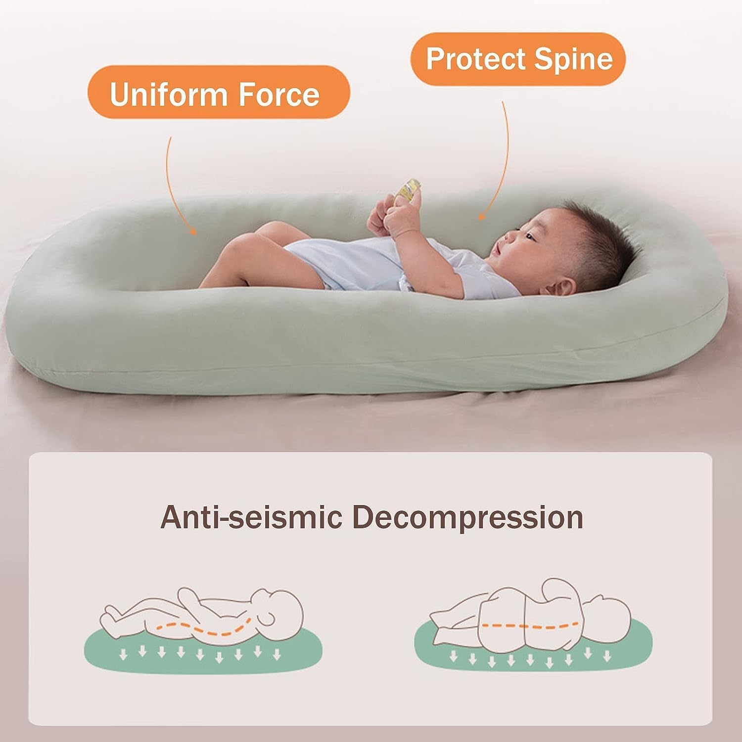 Baby Lounger Cushion - Soft Cotton | Baby Nest 0-24 Months