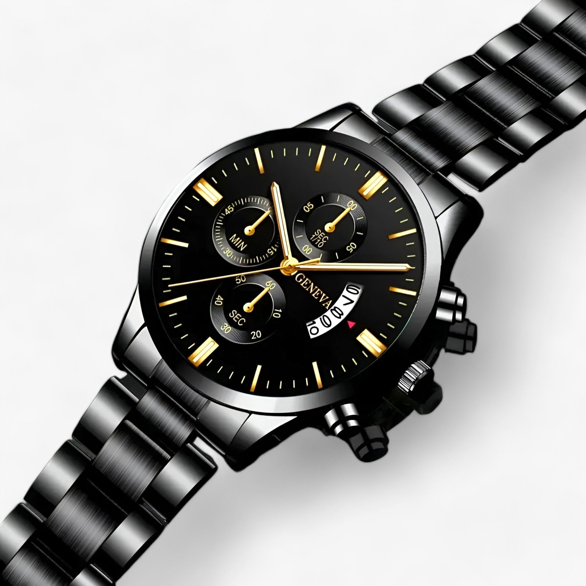 Luxury Black Quartz Watch for Men - Caspian