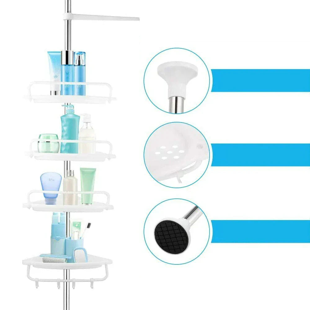 Telescopic Shower Shelf with 4 Shelves – VertiRack