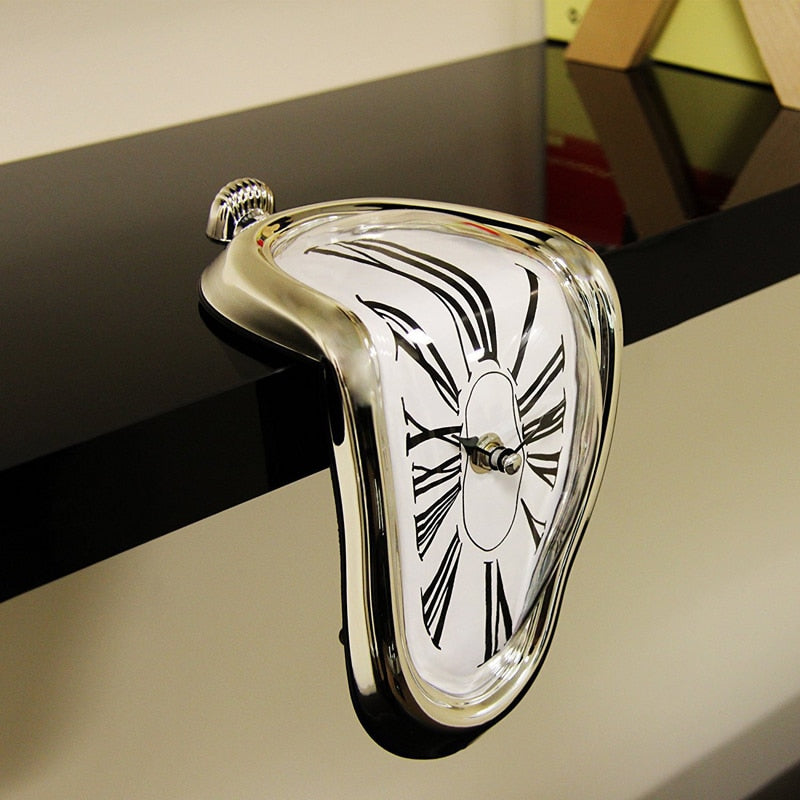 GlamourTick Melting Timepiece | Salvador Dali-inspired surreal clock with mesmerizing fluid design
