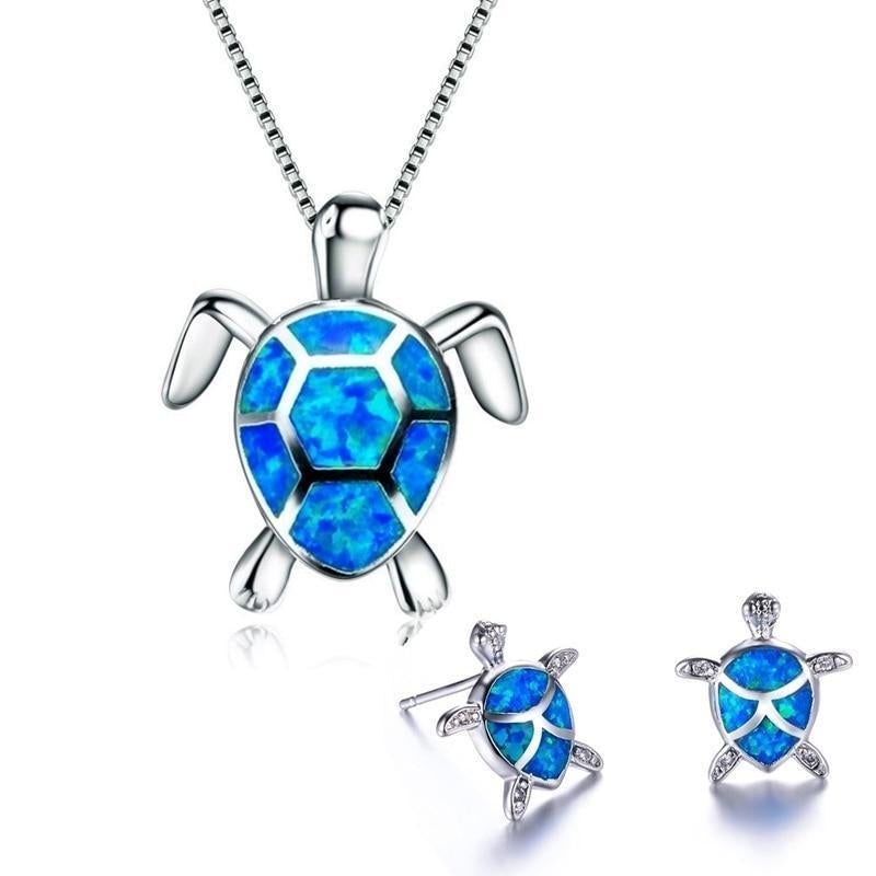 Ocean Wonder Turtle Set with Necklace and Earrings – Mila
