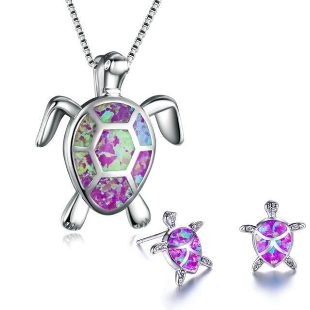 Ocean Wonder Turtle Set with Necklace and Earrings – Mila