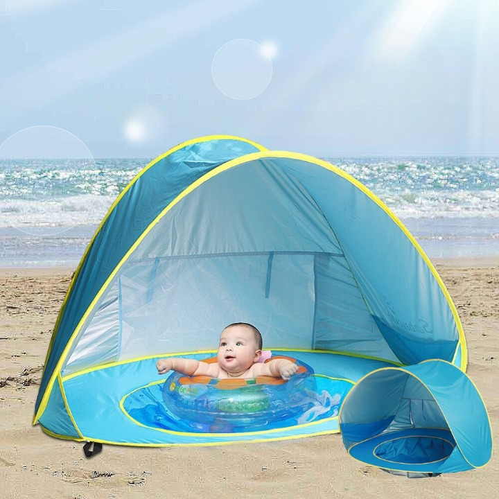 UV Protection Beach Tent with Integrated Baby Paddling Pool – Shade Splash