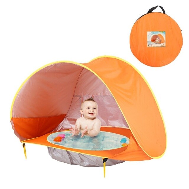 UV Protection Beach Tent with Integrated Baby Paddling Pool – Shade Splash