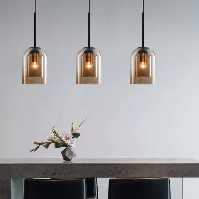 Stylish Double Glass Pendant Light - AuraGlas
