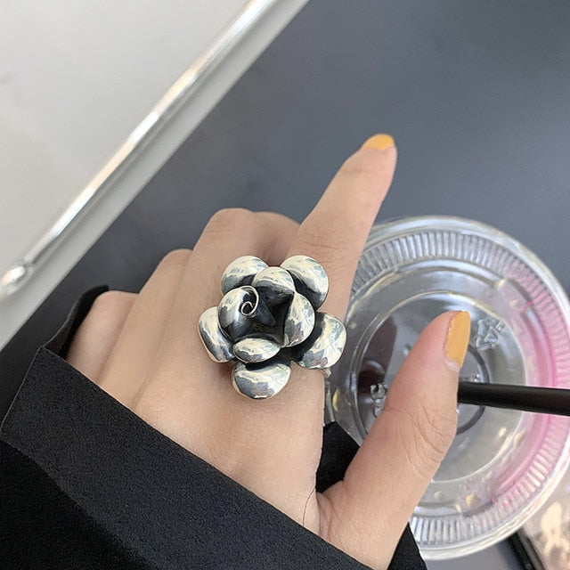 Foxver | Foxanry 925 Silver Flower Rings for Women