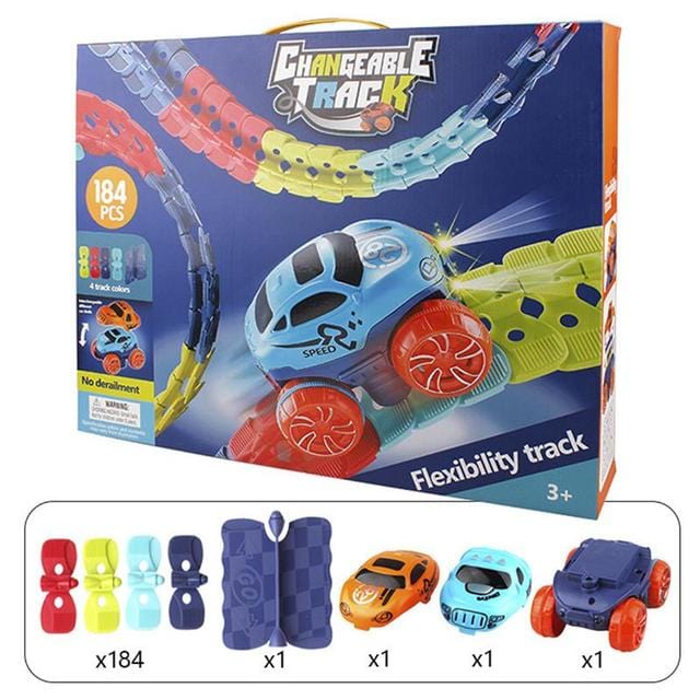 KidsPlay | Magnetic Car Track | Montessori Toy | Improve Hand-Eye Coordination | Develop Imagination | Glows in the Dark | Safe & Durable Material | Gift for Children