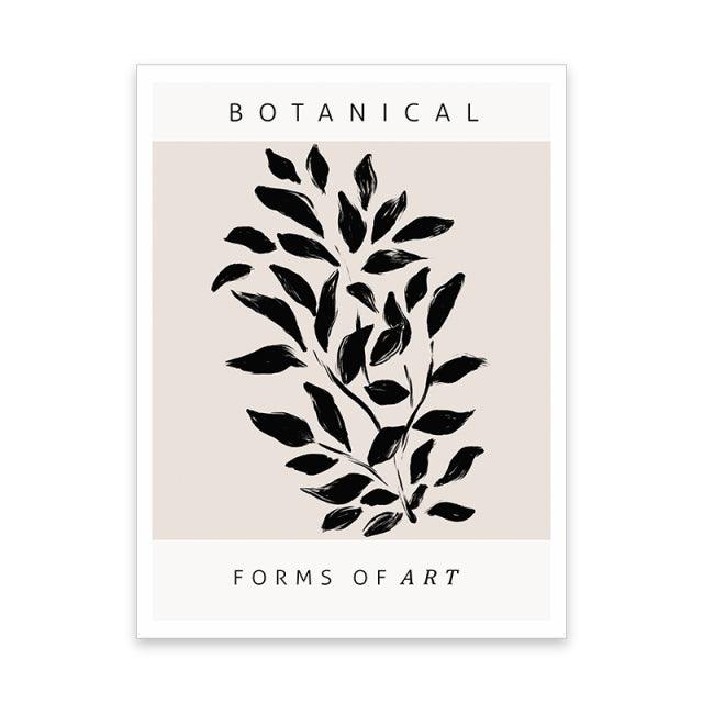 Boho Botanical Leaves Canvas - Abstract Wall Decoration