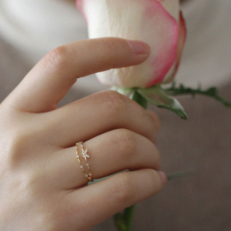 Luxurious Butterfly Ring with Sparkling Zirconia – Aurielle