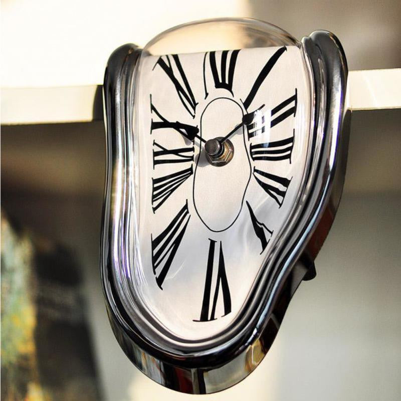 GlamourTick Melting Timepiece | Salvador Dali-inspired surreal clock with mesmerizing fluid design