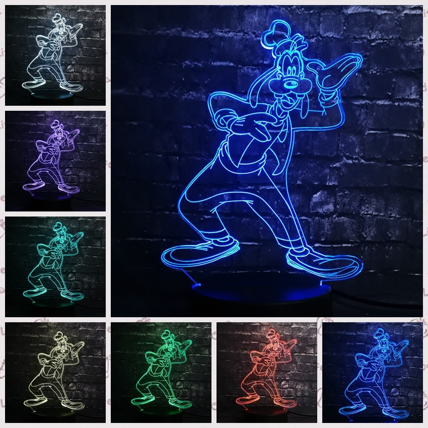 ToonLuxe 3D Night Light | Vibrant Mickey & Minnie LED bedroom lamp with remote control