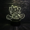 ToonLuxe 3D Night Light | Vibrant Mickey & Minnie LED bedroom lamp with remote control