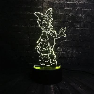 ToonLuxe 3D Night Light | Vibrant Mickey & Minnie LED bedroom lamp with remote control