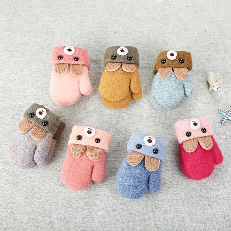 Fleece-Lined Children's Mittens with Bunny Motif & Cord – Buy 1 Get 1 Free – Ages 0–4