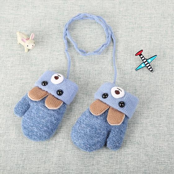 Fleece-Lined Children's Mittens with Bunny Motif & Cord – Buy 1 Get 1 Free – Ages 0–4